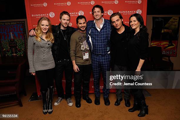 Actors Emma Bell, Shawn Ashmore, director Adam Green, Sundance Film Festival Director of Programming Trevor Groth, actors Kevin Zegers, and Rileah...