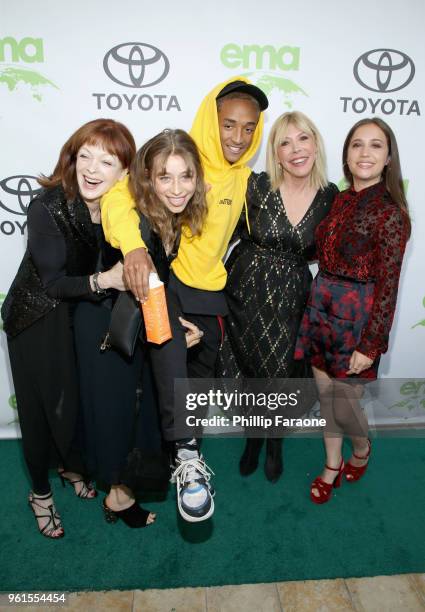 Frances Fisher, Odessa Adlon, Jaden Smith, EMA President & CEO Debbie Levin and Gideon Adlon attend the 28th Annual Environmental Media Awards at...