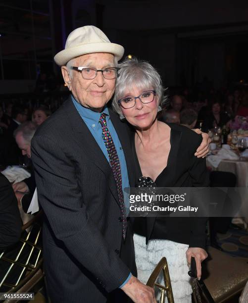 Norman Lear and Lifetime Achievement Award Honoree Rita Moreno attend the 43rd Annual Gracie Awards at the Beverly Wilshire Four Seasons Hotel on May...