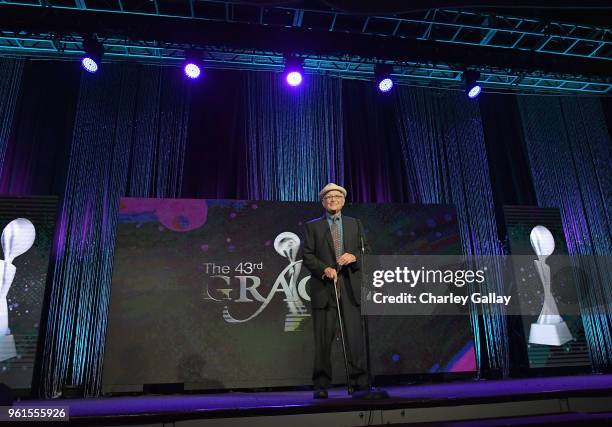 Norman Lear speaks onstage at the 43rd Annual Gracie Awards at the Beverly Wilshire Four Seasons Hotel on May 22, 2018 in Beverly Hills, California.