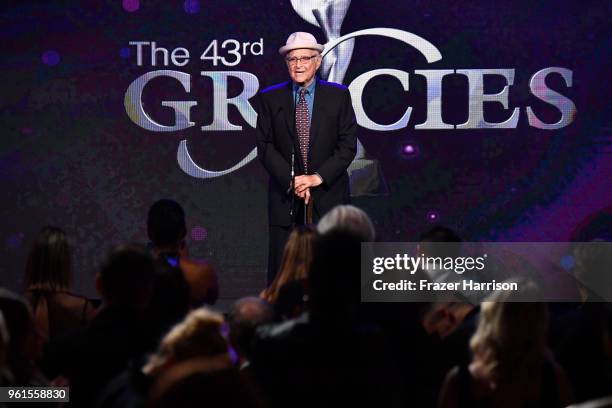 Norman Lear speaks onstage at the 43rd Annual Gracie Awards at the Beverly Wilshire Four Seasons Hotel on May 22, 2018 in Beverly Hills, California.