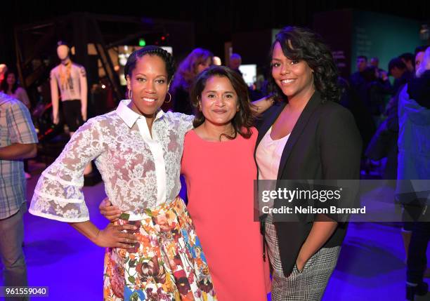 Regina King, Veena Sud, and Kristi Henderson attend the "Seven Seconds" panel at Netflix FYSEE on May 22, 2018 in Los Angeles, California.