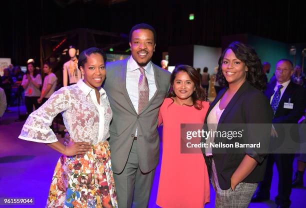 Regina King, Russell Hornsby, Veena Sud, and Kristi Henderson attend the "Seven Seconds" panel at Netflix FYSEE on May 22, 2018 in Los Angeles,...