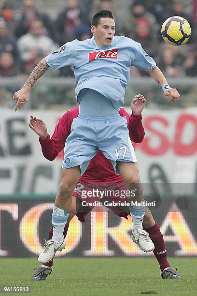 Marek Hamsik of SSC Napoli in action during the Serie A match between Livorno and Napoli at Stadio Armando Picchi on January 24, 2010 in Livorno,...