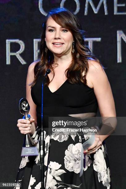 Honoree Tracey Wigfield speaks onstage at the 43rd Annual Gracie Awards at the Beverly Wilshire Four Seasons Hotel on May 22, 2018 in Beverly Hills,...