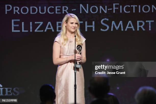 Elizabeth Smart accepts award onstage at the 43rd Annual Gracie Awards at the Beverly Wilshire Four Seasons Hotel on May 22, 2018 in Beverly Hills,...