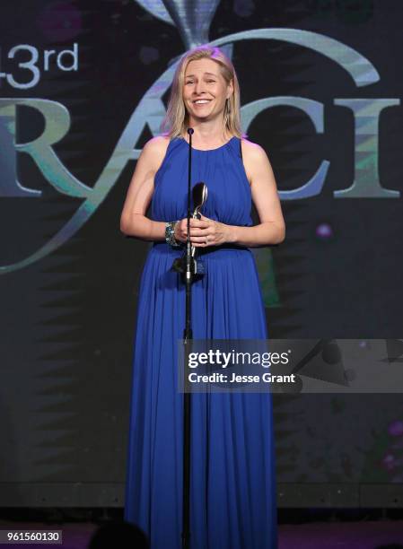 Honoree Mary Louise Kelly speaks onstage at the 43rd Annual Gracie Awards at the Beverly Wilshire Four Seasons Hotel on May 22, 2018 in Beverly...