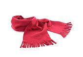 Red scarf on white background