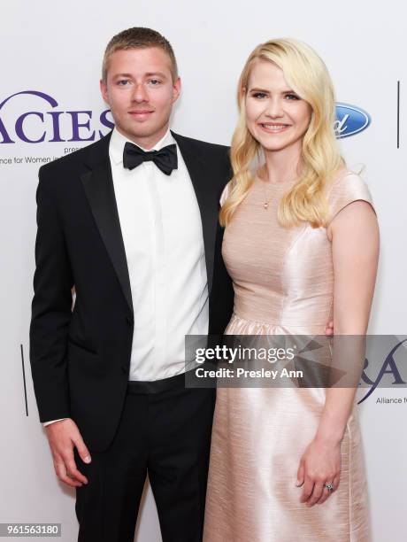 Matthew Gilmour and Elizabeth Smart arrive at the 43rd Annual Gracie Awards at the Beverly Wilshire Four SeasonsHotel on May 22, 2018 in Beverly...