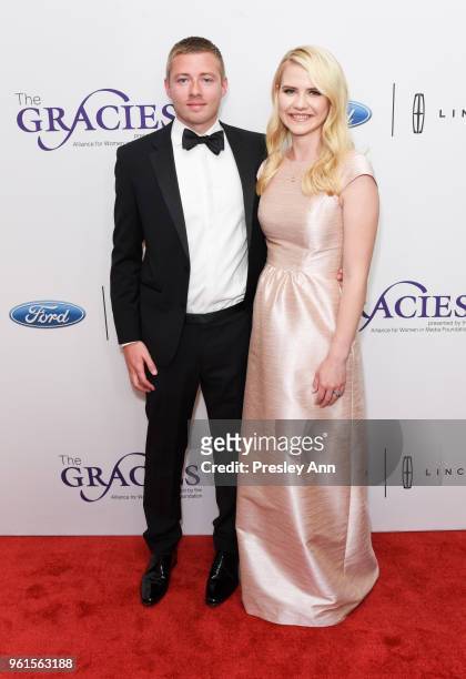 Matthew Gilmour and Elizabeth Smart arrive at the 43rd Annual Gracie Awards at the Beverly Wilshire Four SeasonsHotel on May 22, 2018 in Beverly...