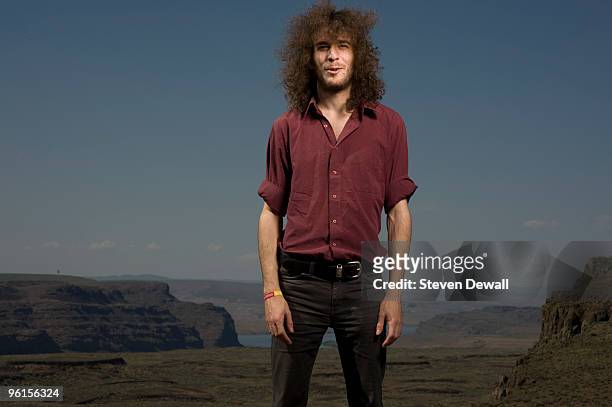 Yonatan Gat of Monotonix poses backstage for a portrait at the Sasquatch Music Festival on May 24th 2009 at Gorge Amphitheatre in George, Washington.
