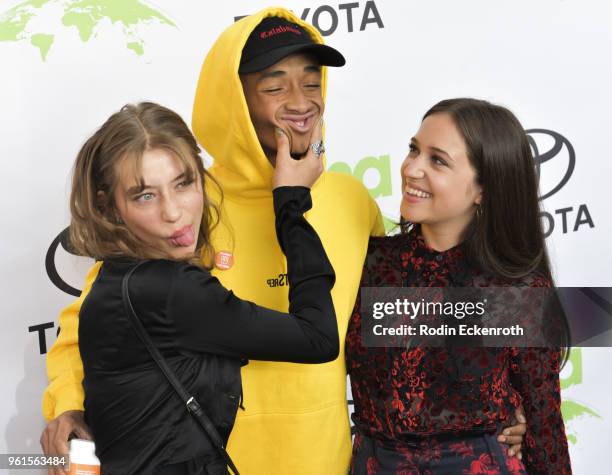 Odessa Adlon, Jaden Smith, and Rockie Adlon attend the 28th Annual EMA Awards Ceremony at Montage Beverly Hills on May 22, 2018 in Beverly Hills,...