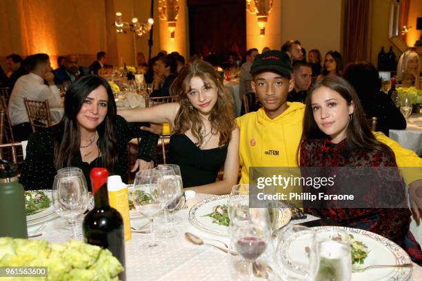 Pamela Adlon, Odessa Adlon, Jaden Smith and Gideon Adlon attend the 28th Annual Environmental Media Awards at Montage Beverly Hills on May 22, 2018...