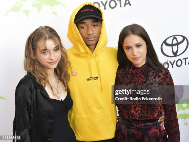 Odessa Adlon, Jaden Smith, and Rockie Adlon attend the 28th Annual EMA Awards Ceremony at Montage Beverly Hills on May 22, 2018 in Beverly Hills,...
