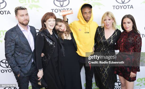 Lance Bass, Francis Fisher, Odessa Adlon, Jaden Smith, Debbie Levin, and Rockie Adlon attend the 28th Annual EMA Awards Ceremony at Montage Beverly...