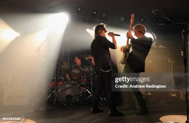 The band performs during An Evening With Mike Rutherford, The Mechanics and Friends at the BMW PGA Championship at Wentworth on May 22, 2018 in...