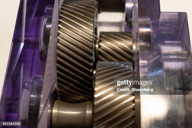 The interior of Xing Mobility Inc.'s torque vectoring gear box is seen in Hong Kong, China, on Wednesday, May 23, 2018. Xing Mobility Chief Executive...