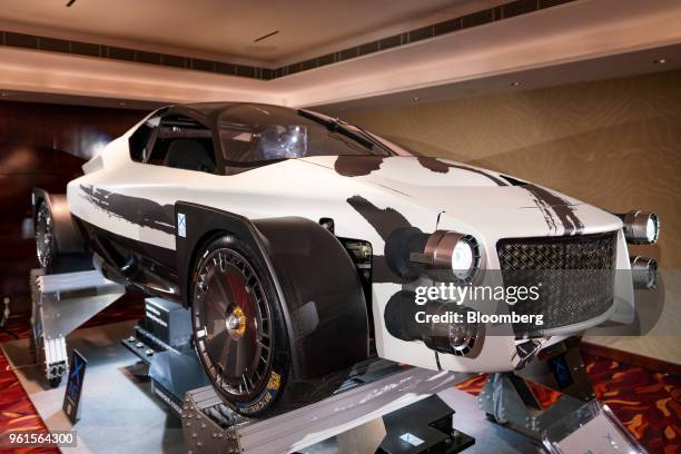 Xing Mobility Inc.'s Miss R electric supercar stands on display in Hong Kong, China, on Wednesday, May 23, 2018. Xing Mobility Chief Executive...