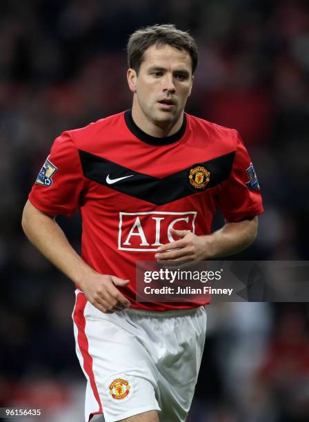 Michael Owen of Manchester United looks on during the Barclays Premier League match between Manchester United and Hull City at Old Trafford on...