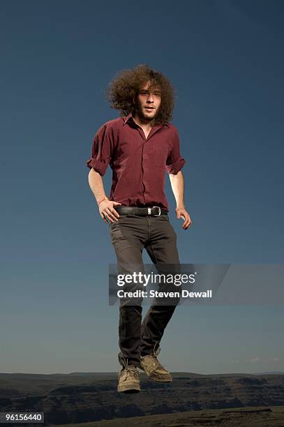 Yonatan Gat of Monotonix poses backstage for a portrait at the Sasquatch Music Festival on May 24th 2009 at Gorge Amphitheatre in George, Washington.