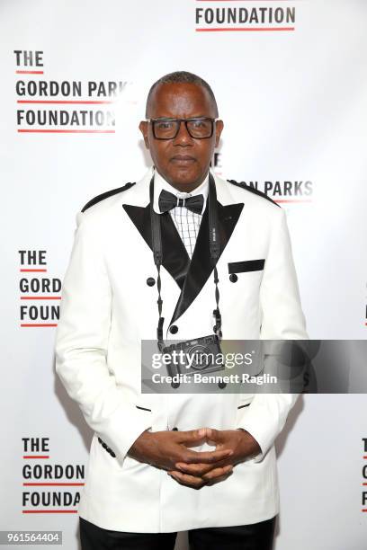 Honoree, Documentary photographer Jamel Shabazz attends Gordon Parks Foundation: 2018 Awards Dinner & Auction at Cipriani 42nd Street on May 22, 2018...