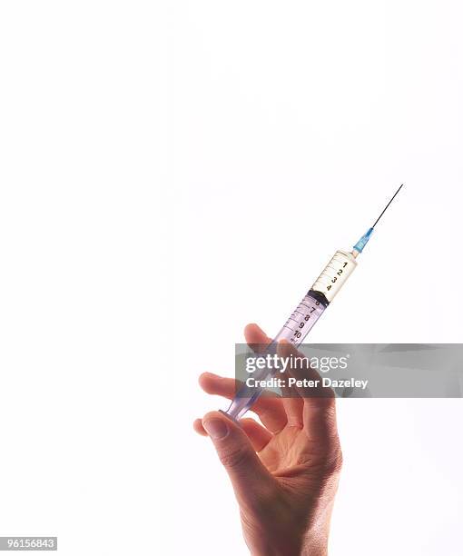 Hand Using A Syringe Hand Holding Syringe Photos and Premium High Res Pictures - Getty Images