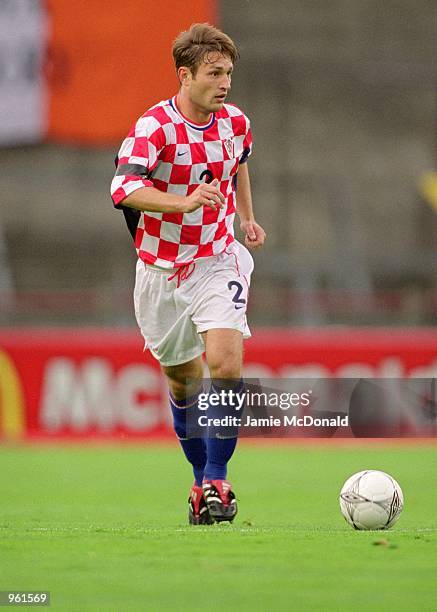 Robert Kovac of Croatia runs with the ball during the International Friendly match against Republic of Ireland played at Lansdowne Road, in Dublin,...