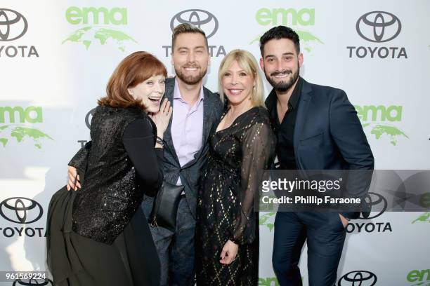 Frances Fisher, Lance Bass, EMA President & CEO Debbie Levin and Michael Turchin attend the 28th Annual Environmental Media Awards at Montage Beverly...