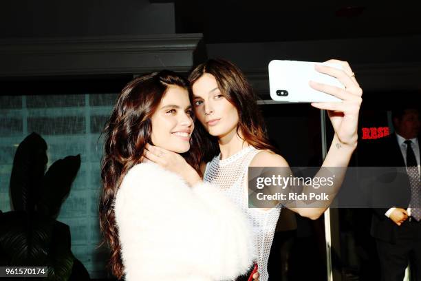 Sara Sampaio and Sadie Newman attends Victoria's Secret Hosts Logo-A-Gogo with Angel Sara Sampaio on May 22, 2018 in Los Angeles, California.