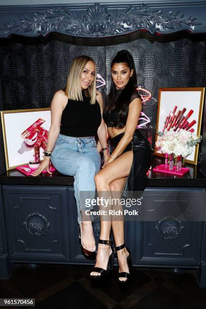 Diana Madison and Nicole Williams attend Victoria's Secret Hosts Logo-A-Gogo with Angel Sara Sampaio on May 22, 2018 in Los Angeles, California.