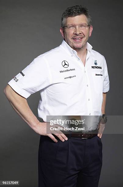 Mercedes GP Petronas Team Principal Ross Brawn is pictured during the Mercedes GP Petronas Formula One Team presentation at the Mercedes Museum on...