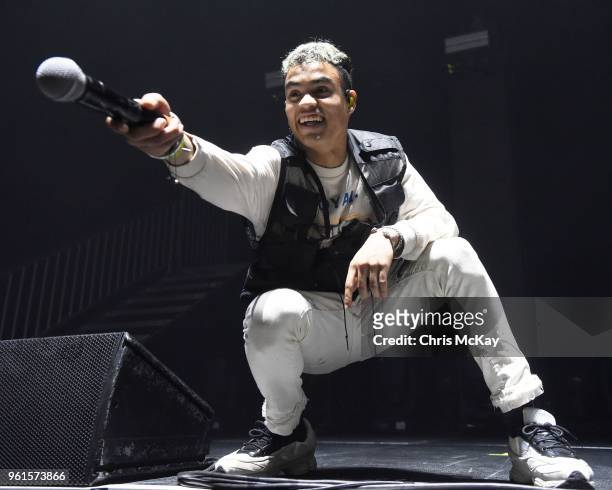 Edwin Honoret of PRETTYMUCH performs at Infinite Energy Arena on May 22, 2018 in Duluth, Georgia.