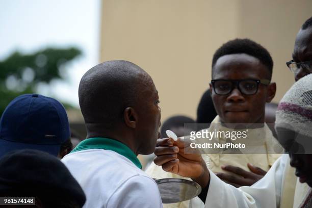 Catholic faithful attend a requiem Mass for the victims of Benue State herdsmen attack at St. Leo Catholic Church, Ikeja, Lagos, Nigeria on Tuesday,...