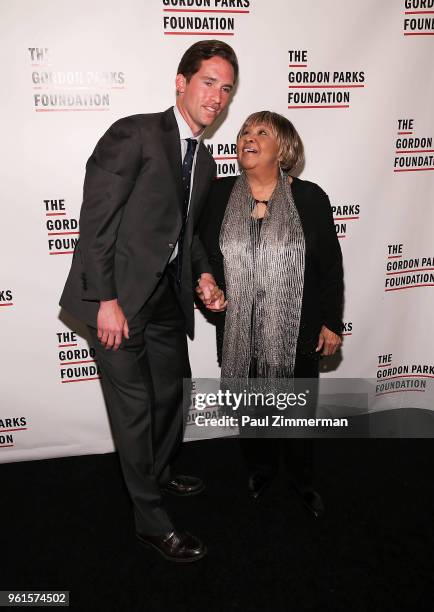 Peter W. Kunhardt, Jr. And Mavis Staples attend the 2018 Gordon Parks Foundation Gala at Cipriani 42nd Street on May 22, 2018 in New York City.