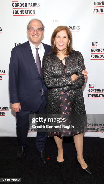 Ruth and Steve Mendel attend Gordon Parks Foundation: 2018 Awards Dinner & Auction at Cipriani 42nd Street on May 22, 2018 in New York City.