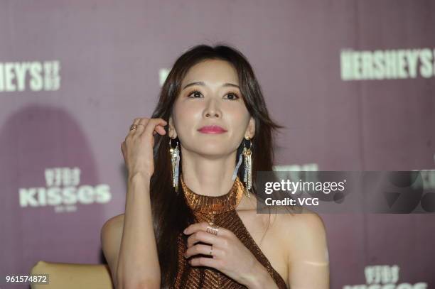 Actress and model Lin Chi-ling attends the promotional event of Hershey's Kisses Chocolates on May 22, 2018 in Shanghai, China.