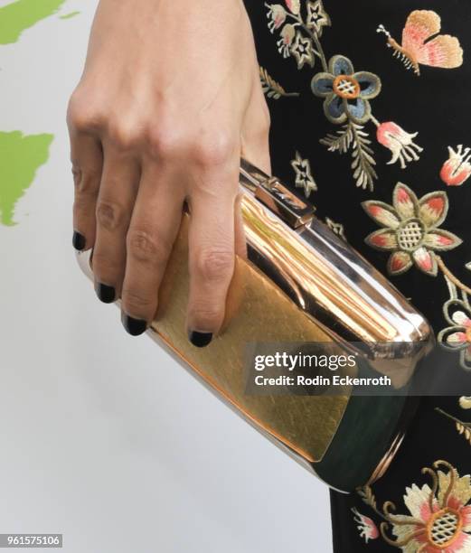 Purse fashion detail, Emmanuelle Chriqui attends the 28th Annual EMA Awards Ceremony at Montage Beverly Hills on May 22, 2018 in Beverly Hills,...