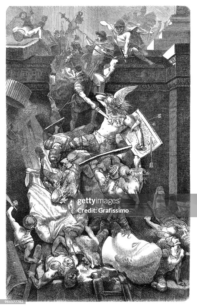 Vandals sacking the city of Rome in 455