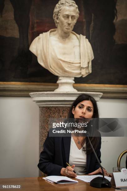 Press Conference Mayor of Rome Virginia Raggi and the Councillor for the Strategic Coordination of the Participants Alessandro Gennaro to inform the...