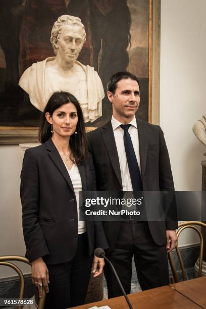 Press Conference Mayor of Rome Virginia Raggi and the Councillor for the Strategic Coordination of the Participants Alessandro Gennaro to inform the...