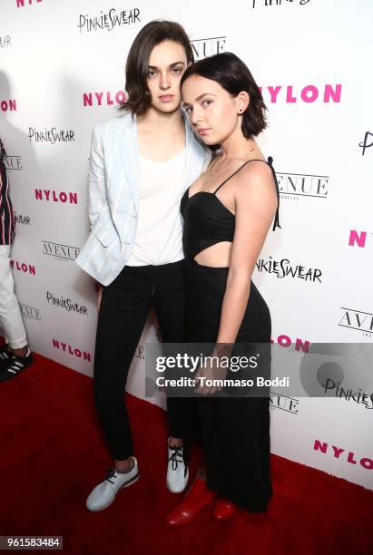Ava Palazzolo and Alexis G. Zall attend NYLON's Annual Young Hollywood Party sponsored by Pinkie Swear at Avenue Los Angeles on May 22, 2018 in...