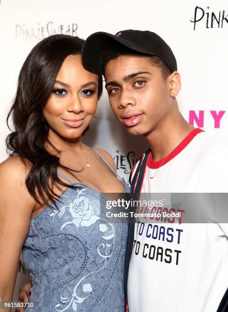 Nia Sioux and Bryce Xavier attends NYLON's Annual Young Hollywood Party sponsored by Pinkie Swear at Avenue Los Angeles on May 22, 2018 in Hollywood,...