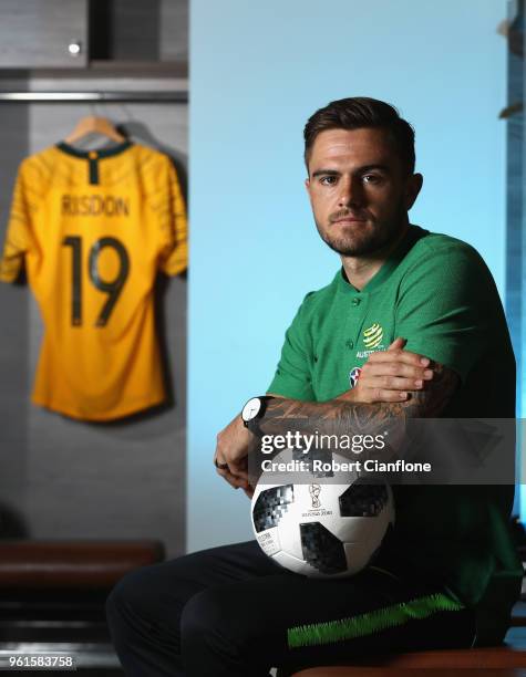 Josh Risdon of Australia poses during the Australian Socceroos Media Opportunity at the Gloria Football Club on May 23, 2018 in Antalya, Turkey.