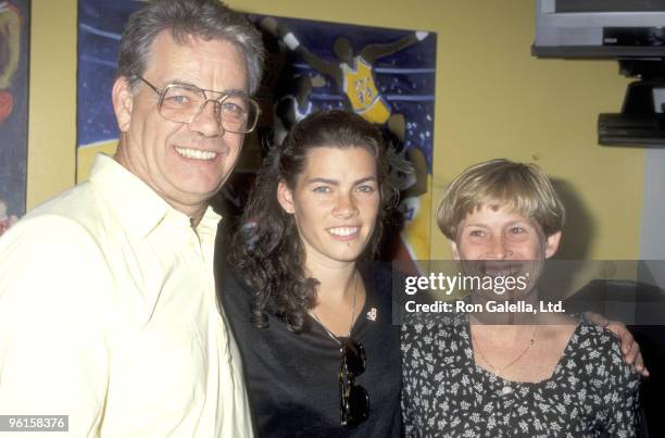 Athlete Nancy Kerrigan and parents Daniel Kerrigan and Brenda Kerrigan attend the D.A.R.E. Program Honors Nancy Kerrigan on June 30, 1995 at The...