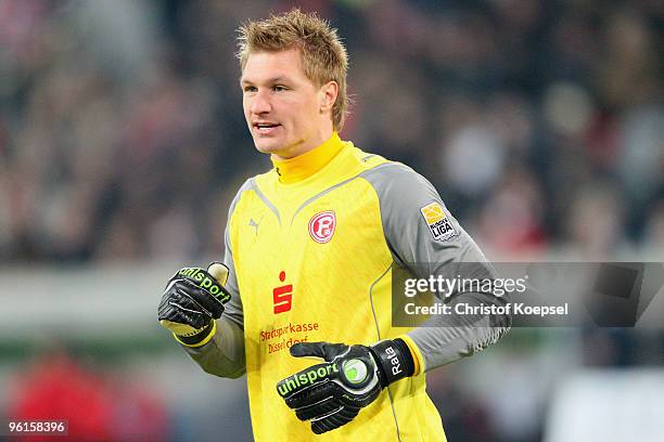 Michael Ratajczak of Duesseldorf is seen during the Second Bundesliga match between Fortuna Duesseldorf and Union Berlin at Esprit Arena on January...