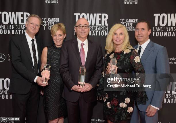 Honorees Larry Rosenstein, Lisa Rosenstein, Dr. Alan Wayne, Randi Grant and Warren Grant attend the Tower Cancer Research Foundation's Tower Of Hope...