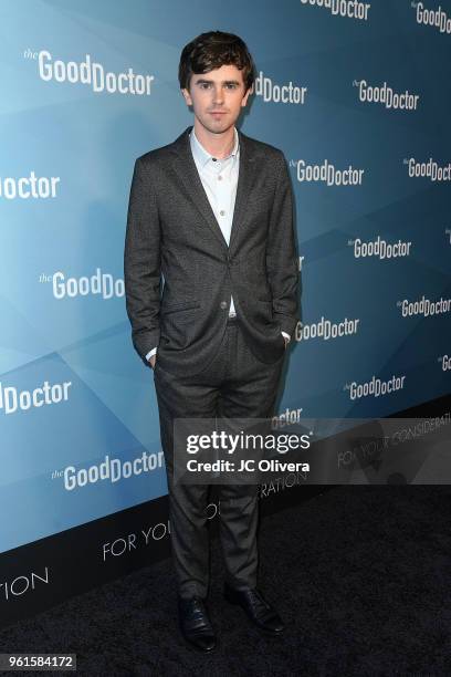 Actor Freddie Highmore attends For Your Consideration Event for ABC's 'The Good Doctor' at Sony Pictures Studios on May 22, 2018 in Culver City,...