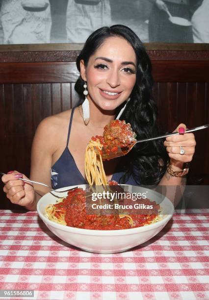 Angelina Pivarnick promotes "Jersey Shore: Family Vacation" as she visits Buca di Beppo Times Square on May 22, 2018 in New York City.