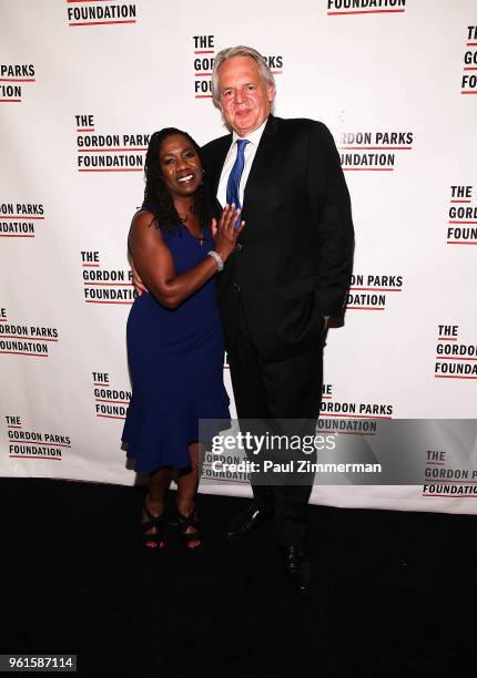 Honoree, Civil rights attorney Sherrilyn Ifill and Ivo Knobloch attend the 2018 Gordon Parks Foundation Gala at Cipriani 42nd Street on May 22, 2018...