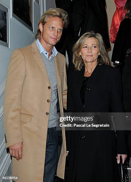 Arnaud Lamaire and Claire Chazal attends the Christian Dior Haute-Couture show as part of the Paris Fashion Week Spring/Summer 2010 at Boutique Dior...